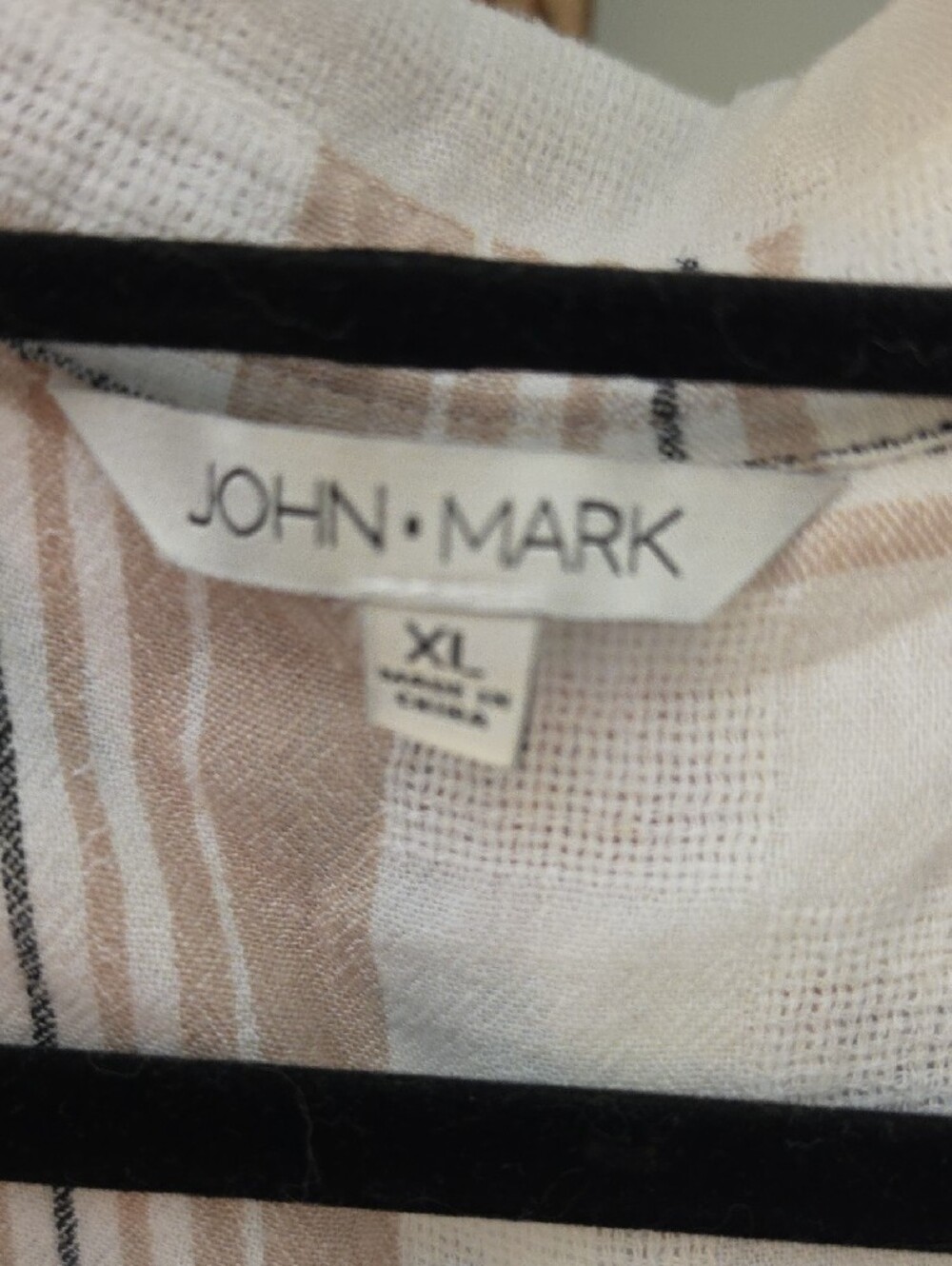 John Mark Cream and Tan Plaid Button-Down Shirt - Picture 2 of 9